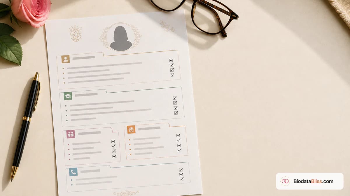 Complete checklist of what to include in a marriage biodata